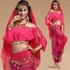 Stage noszenie kostiumów tanecznych Bollywood Zestaw brzucha dla kobiet szyfonowych