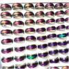 Solitaire Ring 20Pcs/Lot 6Mm 8Mm Wide Men Women Change Color Mood Emotional Temperature Glazed Male Fashon Sier Plate Alloy Retro Vint Dhji5