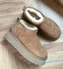 Australië Snow Ug Boots Dikke bodem Echt leer Warme pluizige laarsjes met bont