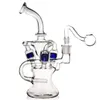 Bécher en verre Bong conduites d'eau avec bol d'herbes sèches conduite d'eau tube droit dab rigs plate-forme pétrolière joint de 14 mm