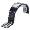 Watch Bands Black Mens Stainless Steel Band Strap Metal Bracelets For Men Wrist Watches Watchband Replacement 2 Spring Bar