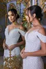 Luxury Pearls Mermaid Wedding Dresses Beaded Bridal Gowns With Detachable Train Sheer Jewel Neckline Sweep Train Tulle Vestido De Novia