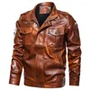 Heren bont 5XL PU leren jas heren herfst casual motorfiets vintage jassen jas mode biker Amerikaanse legerbommenwerper