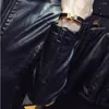 メンズファーのオートバイレザーパックジャケットメンズ秋のジッパー長袖ファッション服ポケットスタンドカラー男性カジュアルコート