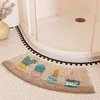 Bath Mats Bathroom Anti-slip Mat Toilet Curved Fan-shaped Absorbent Floor Mat Shower Bath Room Anti-fall Foot Mat Sector Floor Carpet Home 230926