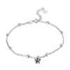 100% 925 Sterling Silver Sparklet Star Anklets med Blue Crystal Fashion Jewelry Making for Women Gifts SVA602229W