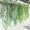 Dekorativa blommor 1st konstgjorda växter Green Ivy Leaf Wreath Silk Wall Vine Family Garden Decoration Wedding Party Fake Fake