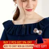 Broşes Kioozol Kore Moda Bowknot Çok İnci Renkli Kübik Zirkonya Kadınlar İçin Broş Vintage Mücevher Aksesuarları 197 KO1