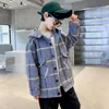 Coat Arrival Teen Boys Spring Autumn Hooded Wool Blends 2023 Fashion Plaid SingleBreasted Clothes Children's Outdoor Jacket 230926