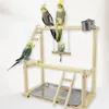 Other Bird Supplies Parrot Playstand Plays Stand Cockatiel Playground Wooden Perch Gym Ladder with Metal Feeder Plate Toy 230925