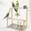 Altre forniture per uccelli Cavalletto per pappagalli Gioca Stand Cockatiel Parco giochi Pesce persico in legno Scala da palestra con piatto di alimentazione in metallo Giocattolo 230925