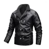 Men's Fur Vintage Jacket Leather Coats Men Velvet Collar Casual Coat Motorcycle Pu Plus Size Chaqueta Cuero Hombre