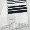 Sjaals Tallit Gebed Sjaal 55x74"140x190cm Israël Zwart Zilver Strepen Gadol Tzitzit voor Wash Iron Gift Bar Mitswa 230925