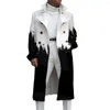 Men's Wool Autumn Loose Solid Color Double-breasted Casual White Woolen Men Winter Coat