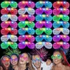 Inne imprezy imprezowe 8/15/30/50pcs blask w ciemnych okularach LED Party Favors Light Up Sunglasses Neon Glow szklanki dla dzieci dorosłych materiały imprezowe 230926