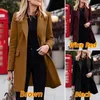 Womens Trench Coats Pós Livre Outono Inverno Desgaste Versão Coreana Slimfit Longsleeved Casaco Midlength Terno 230925