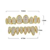 Grillz Dental Grills Hiphop Rock Gold Rosegold Weiß Zirkon Zähne Neu Kommen Kupfer Obere Untere Zahnspange Für Männlich Weiblich Drop Lieferung Dh8D1