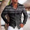 Camisas casuais masculinas chegada moda para homens totem botão de impressão manga longa top roupas de grandes dimensões havaianas camisas y blusas