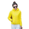 Korki damskie płaszcze solidne szczupłe kobiety l 3xl zimowe kurtki z kapturem w rozmiarze stylowe damskie damskie wysokiej jakości kurtka bawełniana czarna żółta żółta