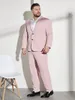 Ternos masculinos terno luz rosa blazers vestido de baile casamento completo fino ajuste jaqueta define e casaco calça design