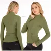 Lululemens Yoga Define Chaqueta Mujer Sólido Deportes Abrigo Transpirable Bolsillos de Manga Larga Camisa de Gimnasio Tops de Entrenamiento Ropa para Correr Sportwear847