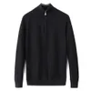 Quality High Zipper Pull Homme Men Cotton 100% Hombre Half Sweater Jumper Male Knitted Small Pony