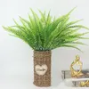 Decorative Flowers Artificial Plant Plastic Green Leaf Persian Grass Fern Home Decoration Simulation Facke Leaves For Garden Wedding Balcony