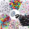 アクリルプラスチックルーサイト800pcs/lotミックスレタービーズアルファベットラウンドハンディクラフトの子供ギフトドロップ配達loodhcvk