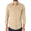 Men's T Shirts Fashion Corduroy Spring Pocket Button Long Sleeve Lapel Solid Workout Shirt 2 Casual Lightweight Tops