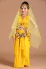 Stage Wear 5 pièces Ensemble Costumes de danse du ventre Robe à la main Enfants pour filles Bollywood Performance Tissu