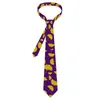 Bow Ties Ginkgo Biloba Print Tie Yellow and Purple Design Neck Kawaii Rolig krage för unisex dagliga slitage slipstillbehör