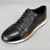 Tampa de dedo masculino casual Sapato não deslizamento Bottom Snake Bottom Shoes de dança de couro artesanal Sapatos masculinos 38-46 A31 71347 S 18052 S 88224 S 98110 S