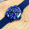 Montres-bracelets Tandorio 40mm Blue Coated Case Sunburst Dial NH35A 20BAR Montre automatique de plongée pour hommes Sapphire Crystal Date 120 Click Bezel