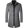 Men's Wool Fashion Clothing Woolen Jacket Coats & Blends Winter Coat Mid-long Trench Classic Solid Thickening