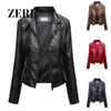 Womens Leather Faux Temperament Thin leather womens biker Bike Street Hip Hop rock Jacket Slimfit fur coat Pilot Coat Mom Gift 230925