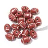 Lucite en plastique acrylique 50pc / lot 18x12mm Rugby Football Perles Sport Ball Spacer Perle 3.5mm Trou Fit pour Bracelet Collier DIY Bijoux M Dhzxe