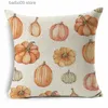 Pillow Case WZH Thanksgiving Cover Pumpkin Cushion Cover Linen Farmhouse Decor Case Home Decor Sofa Car 45CM*45CM T230926