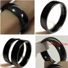 Band Rings 50Pcs Black Ring 6Mm Width Flat Arc Shape 316L Stainless Steel Men Women Elegant Classic Jewelry Wholesale Lots Drop Delive Dhwhu