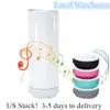 Almacén local 20 oz Sublimación Altavoz Bluetooth Vaso Sublimación Botella de agua inteligente Tazas de música inteligentes inalámbricas US-Abroa2169