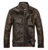 Men's Fur Fashion Leather Jacket Motorcycle Men Stylish Biker Coat PU Clothes With Velvet Slim Fit Outwear