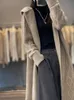 Mulheres Malhas Tees Long Cashmere Cardigan FallWinter 100 Pure Wool Sweater Casual Cor Sólida Malhas Com Capuz Gola Grossa Jaqueta Pull Blusa 230925