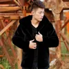 Men's Fur Fashion Mens Faux Coat Winter Black Hooded Warm Overcoat Men Fluffy Plush Casual Loose Male Plus Size Xxxl 4Xl 5Xl