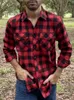 Men's Dress Shirts 2023 New Men's Plaid Flannel Shirt Spring Autumn Male Regular Fit Casual Long-Sleeved Shirts For (USA SIZE S M L XL 2XL) YQ230926