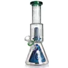 11.5 Inches Sandblasted Glass Bong Water Pipe With Silver Fumed Perc Double beaker Water Dab Oil Burner Rigs Percolator Bong With Bowls