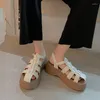 Sandalen splitleer platform Japanse retro gladiator vrouw flats gesp riem eenvoudige schoenen zomer sandaal Romeinse stijl