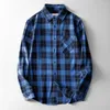 Men's Casual Shirts Amikaji Mens Long Sleeve Plaid For Men Regular Fit Shirt Jackets Button Down Fall 2023 Lightweight Shacket Outwear