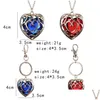 Key Rings Legend Of Keychain Fashion Love Heart Shape Pendant Bag Charms Car Keys Holder With Rhinestone Chain Necklace Gifts Jewelry Dhqce