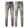 jeans firmati per uomo jeans uomo jeans da uomo perforato ricamo patchwork strappato pantaloni da moto di marca di tendenza mens skinny moda pantaloni slim fit elastici