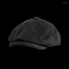 Береты мужские ретро берет мафия фильм косплей полушерстяные винтажные твидовые «елочка» повседневная шляпа Sboy плоская кепка