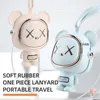 Small Personal Fan Bear Hanging Neck Fan Rechargeable 3 Speed Cute Ventilador Home Air Conditioner Camping Travel